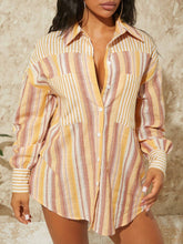 SXY Ladies' Single-Breasted Striped & Printed Summer Holiday Shirt
